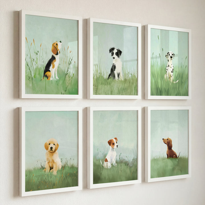 Nursery Art Picture Book Puppies Prints