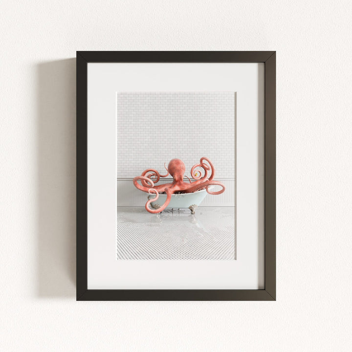 Octopus in Blue Bathtub