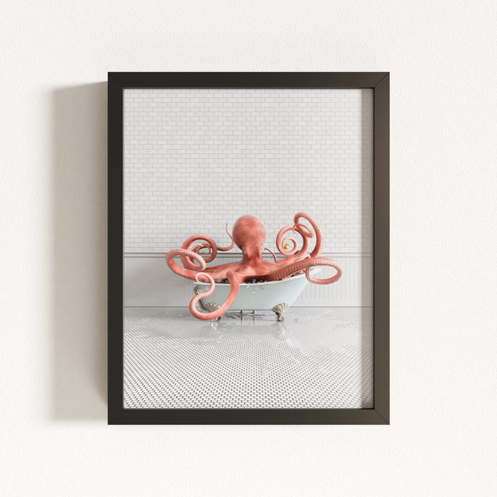 Octopus in Blue Bathtub