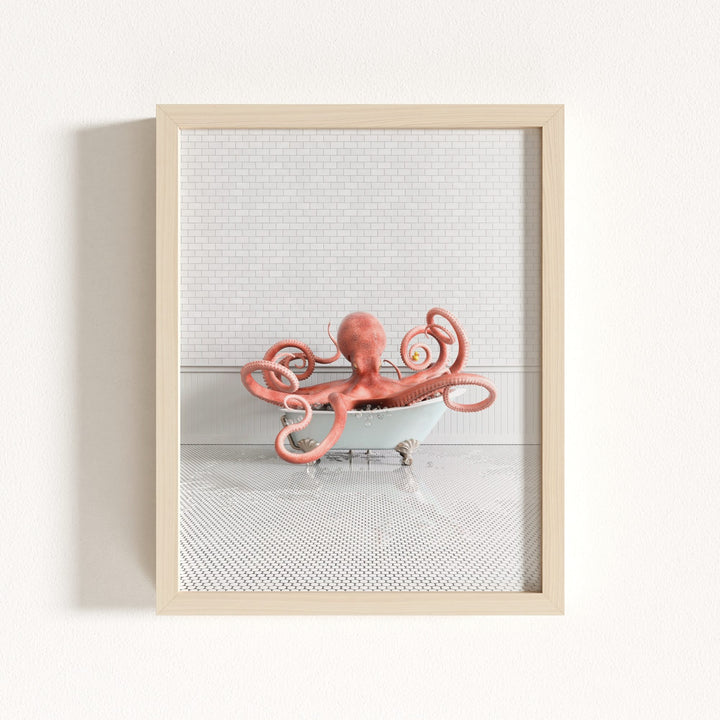 Octopus in Blue Bathtub