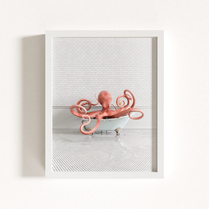 Octopus in Blue Bathtub