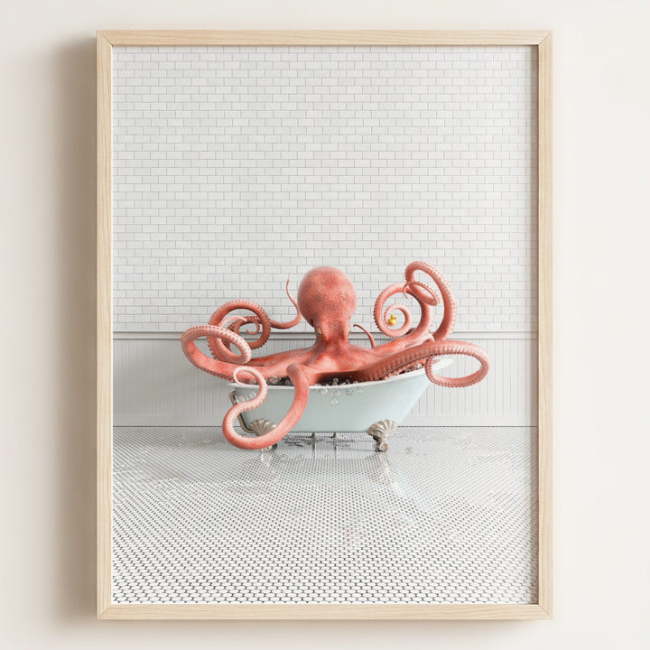 Octopus in Blue Bathtub