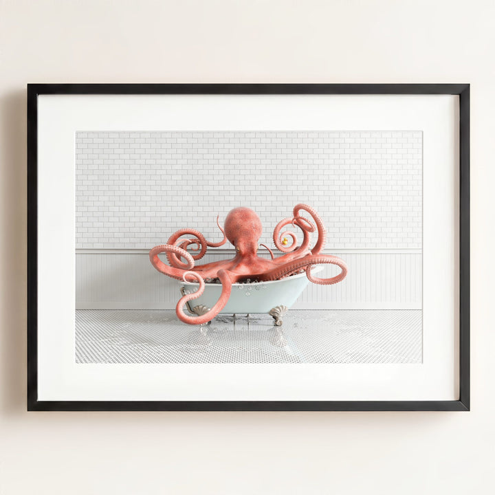 Octopus in Blue Bathtub