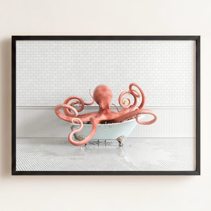 Octopus in Blue Bathtub