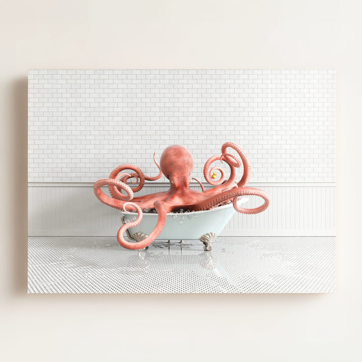 Octopus in Blue Bathtub