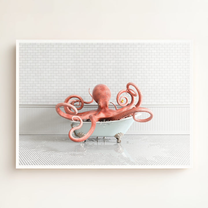 Octopus in Blue Bathtub