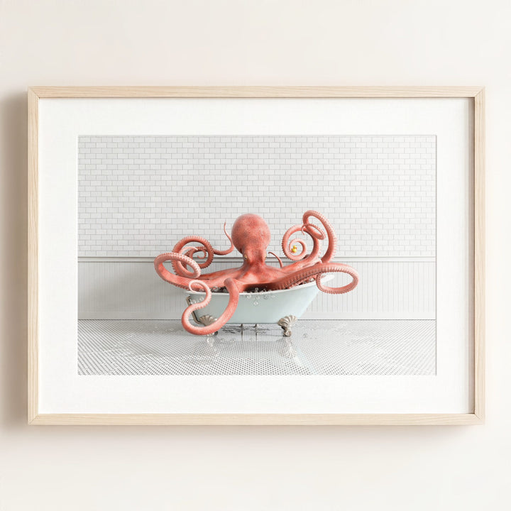 Octopus in Blue Bathtub