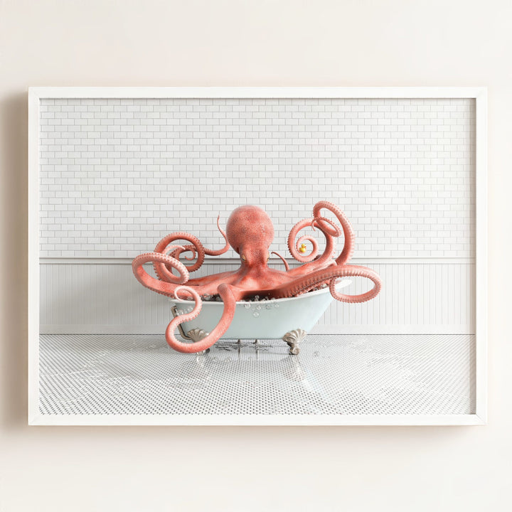 Octopus in Blue Bathtub