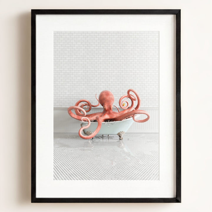 Octopus in Blue Bathtub