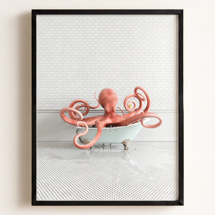 Octopus in Blue Bathtub