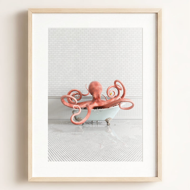 Octopus in Blue Bathtub