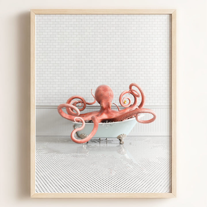 Octopus in Blue Bathtub
