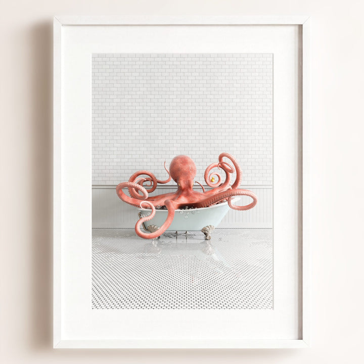 Octopus in Blue Bathtub