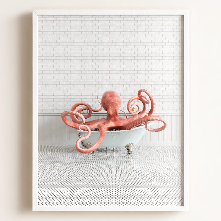 Octopus in Blue Bathtub