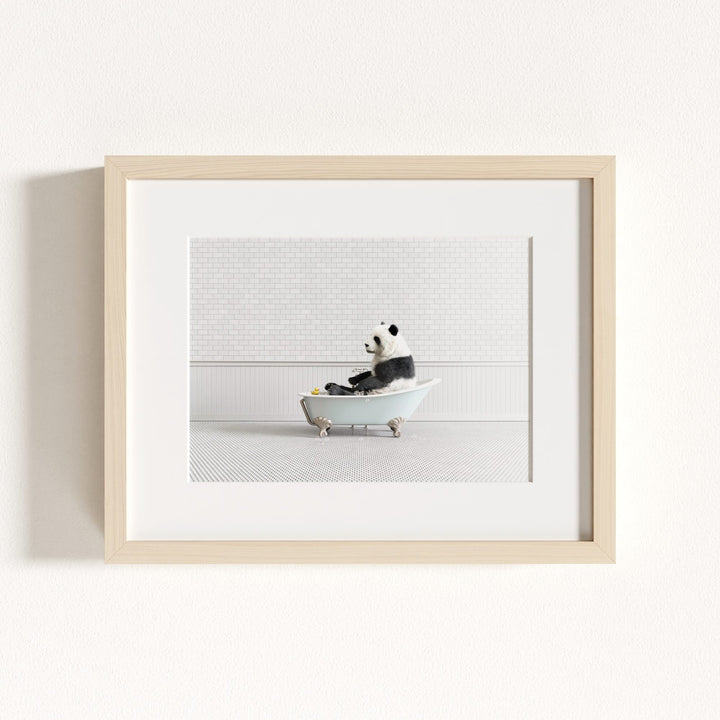 Panda in Blue Bathtub