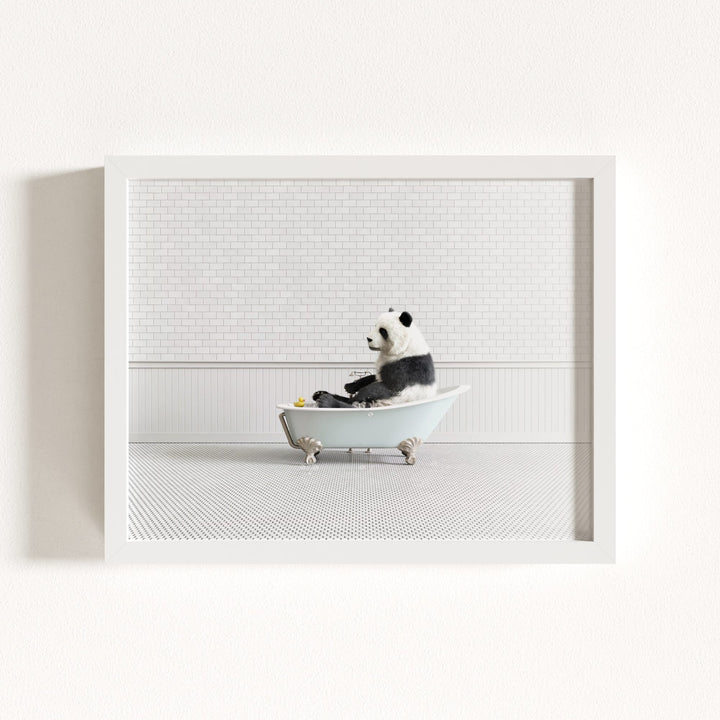 Panda in Blue Bathtub