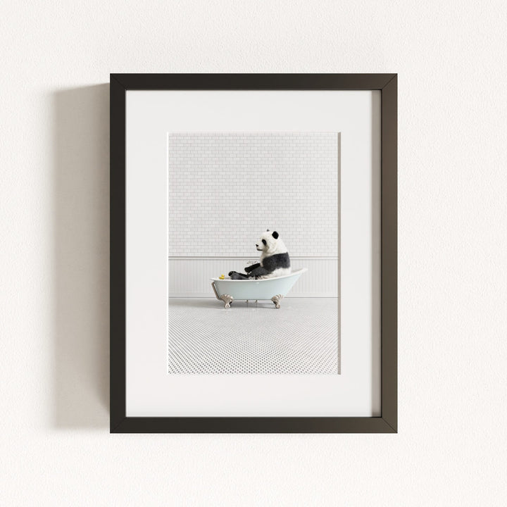 Panda in Blue Bathtub