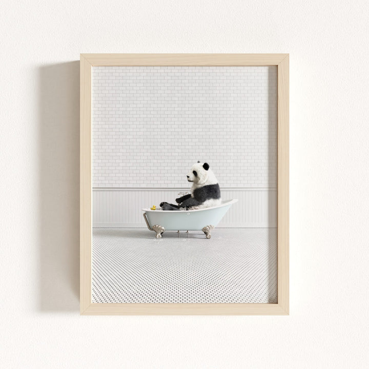 Panda in Blue Bathtub