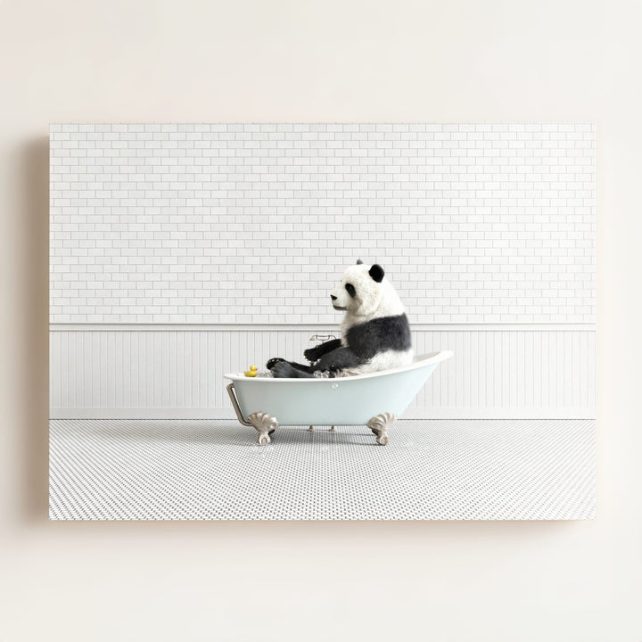 Panda in Blue Bathtub