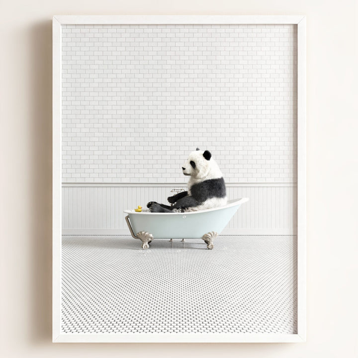 Panda in Blue Bathtub