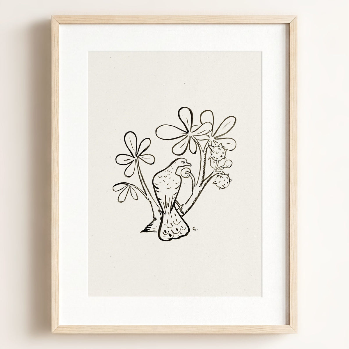 Pigeon Art Print — Framed
