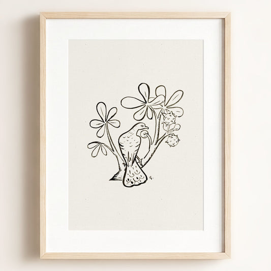 Pigeon Art Print — Framed