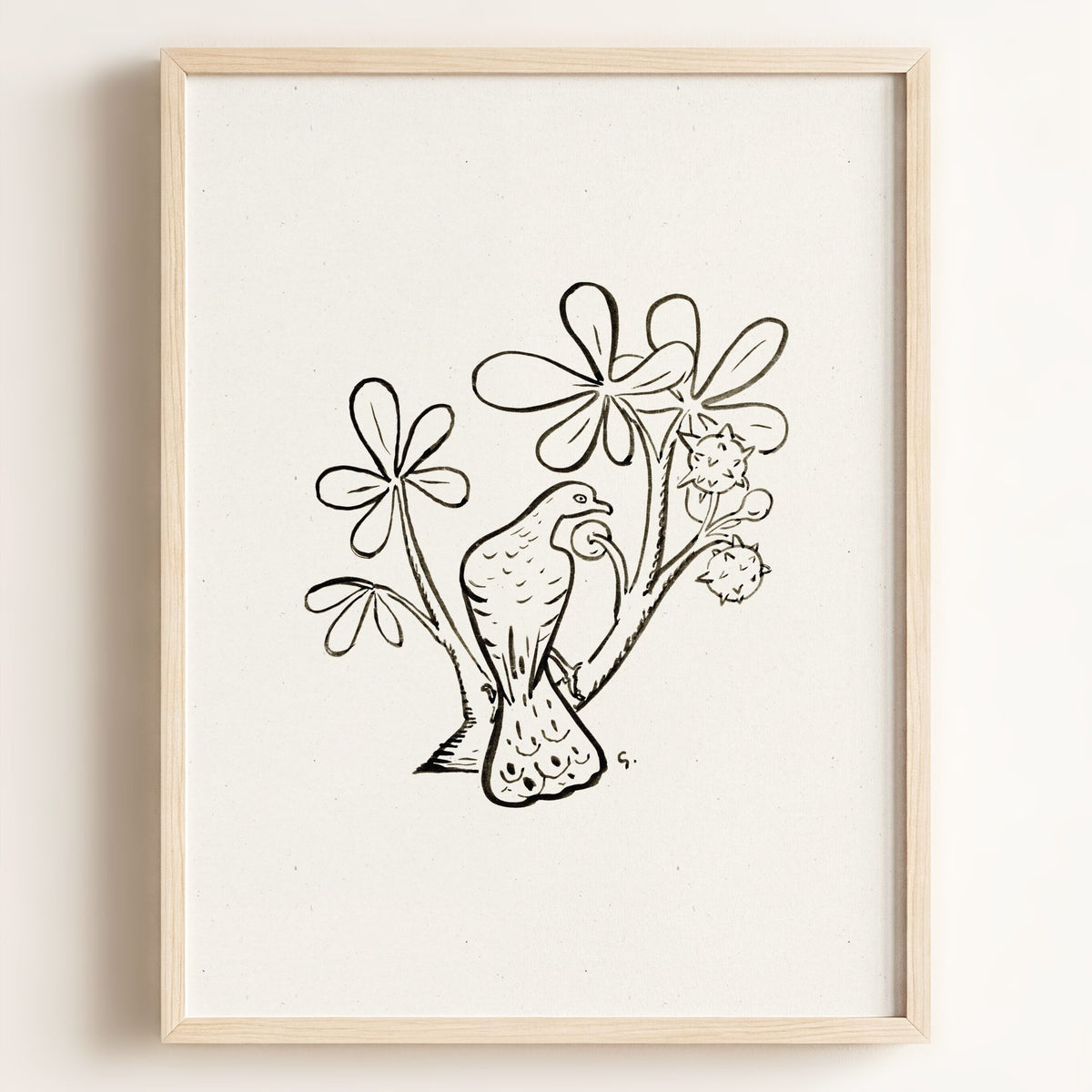 Pigeon Art Print — Framed
