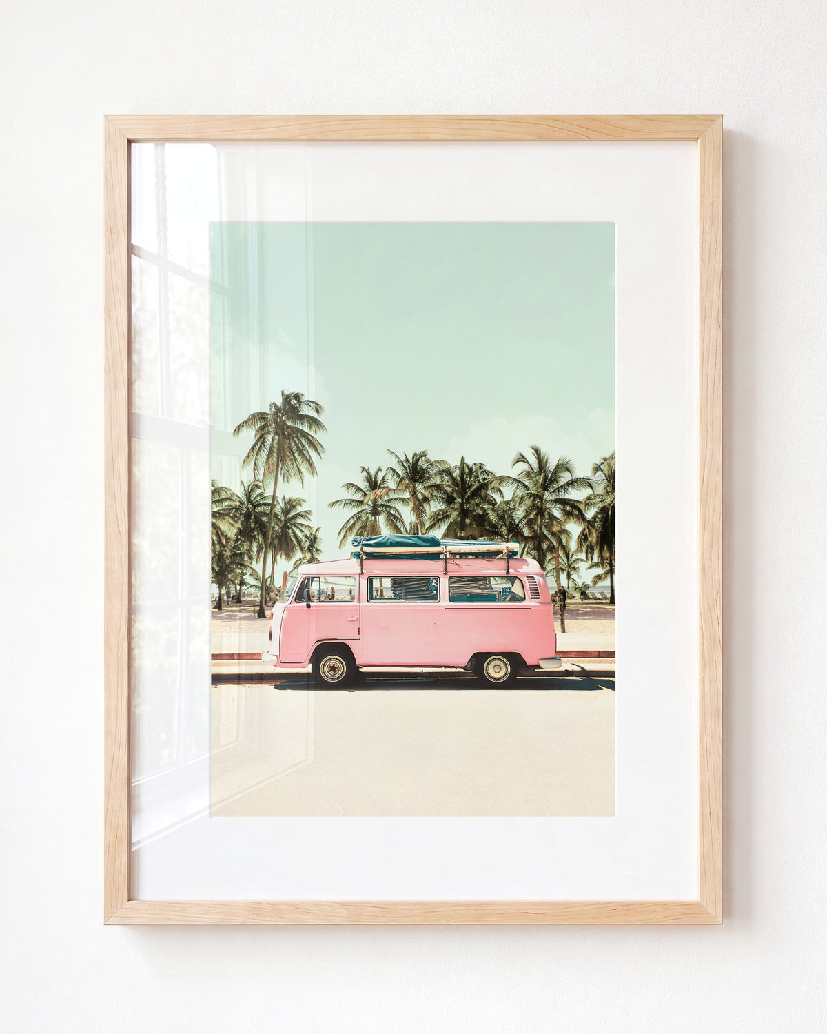 Pink VW Bus Love - Framed Art
