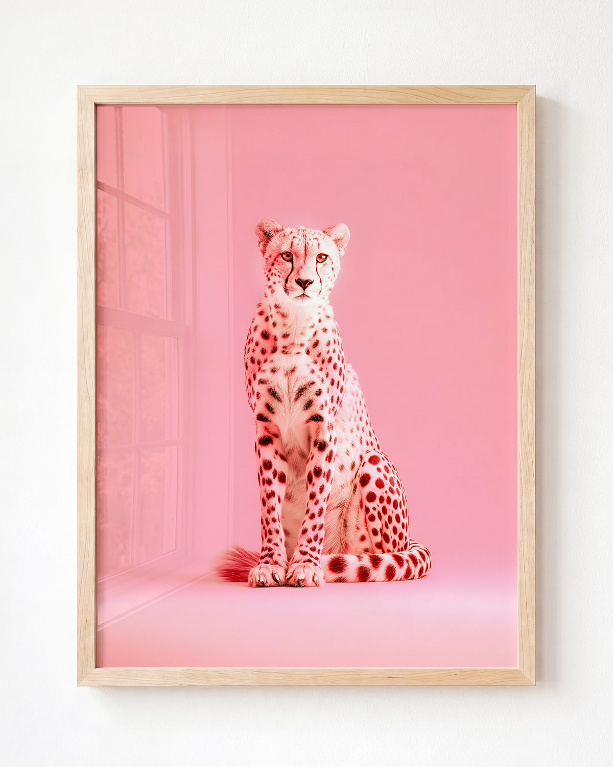 Portrait of a Pink Cheetah Wall Art Print - Framed Art