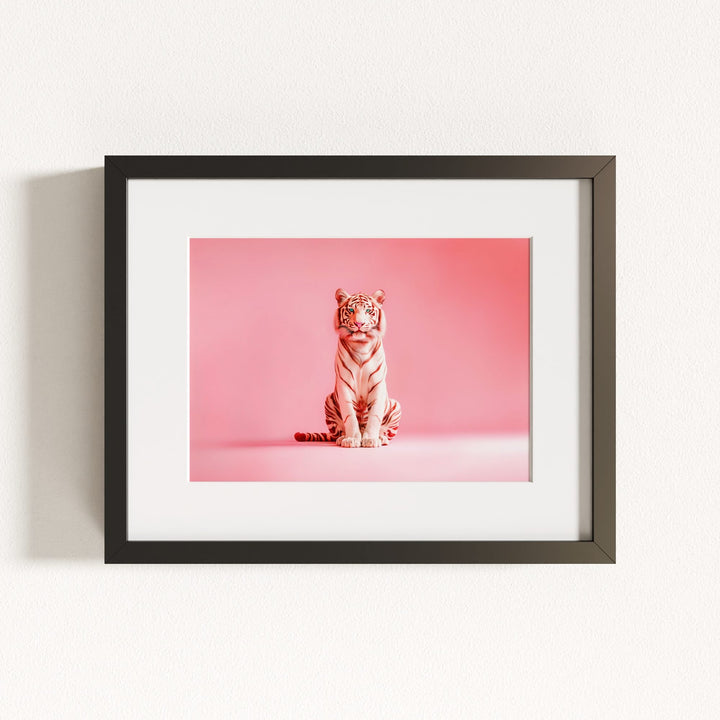 Portrait of a Pink Tiger Wall Art Print