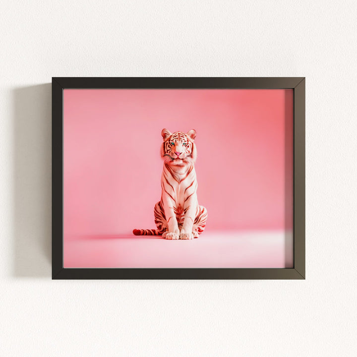 Portrait of a Pink Tiger Wall Art Print