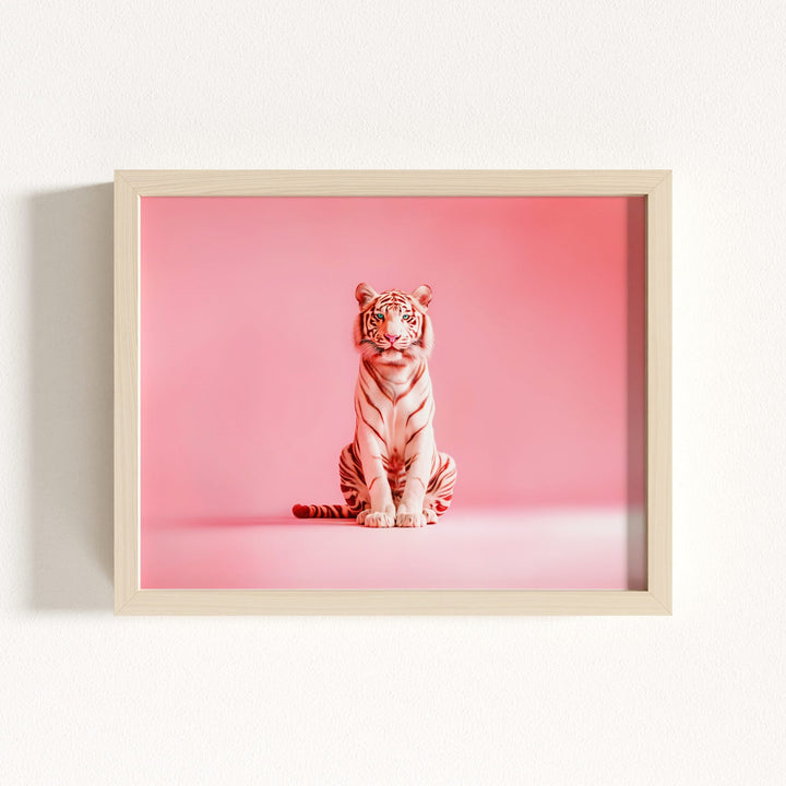 Portrait of a Pink Tiger Wall Art Print
