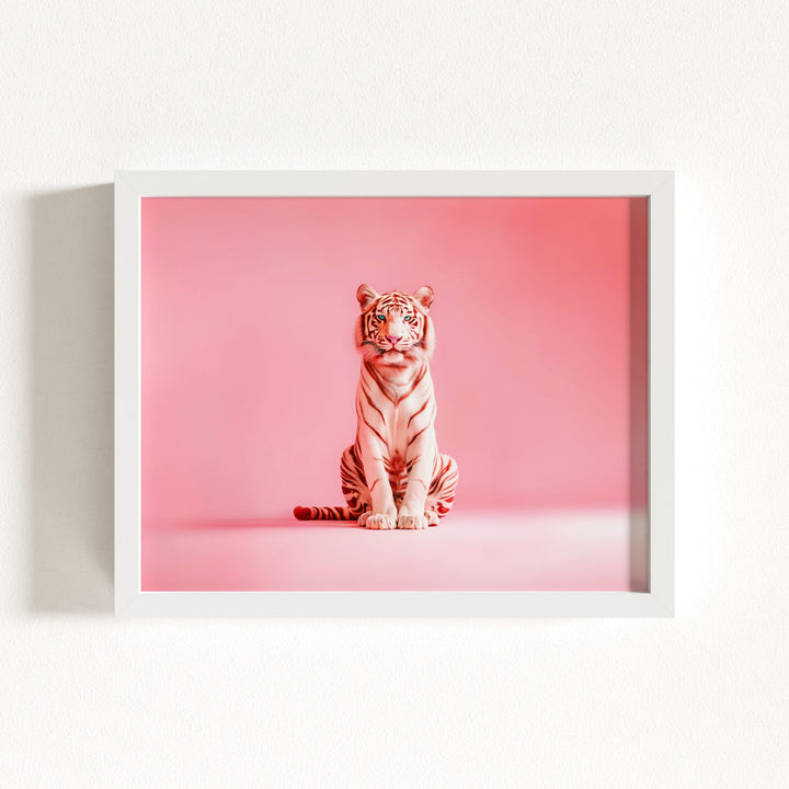 Portrait of a Pink Tiger Wall Art Print