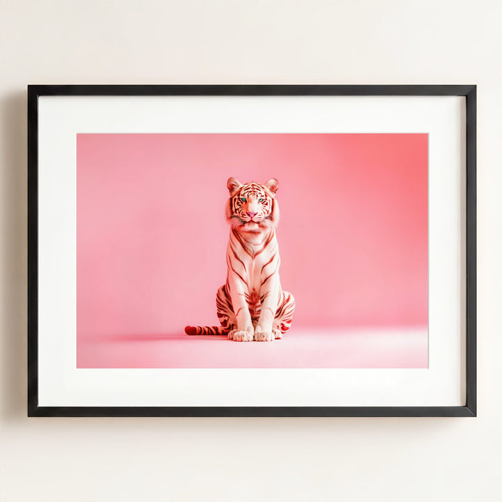 Portrait of a Pink Tiger Wall Art Print
