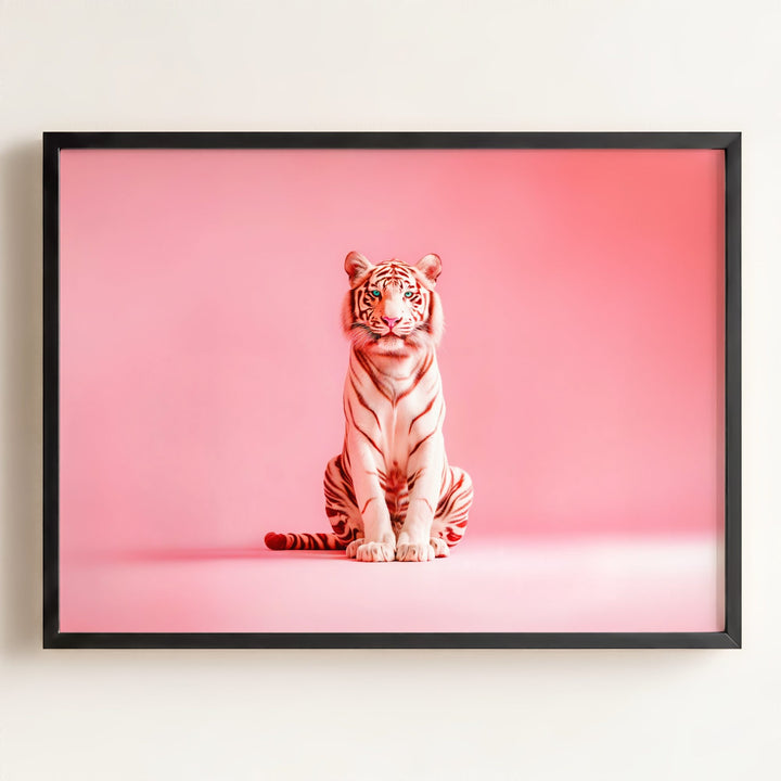 Portrait of a Pink Tiger Wall Art Print