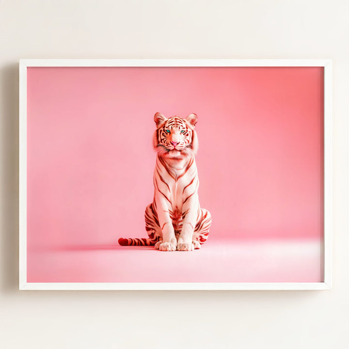 Portrait of a Pink Tiger Wall Art Print