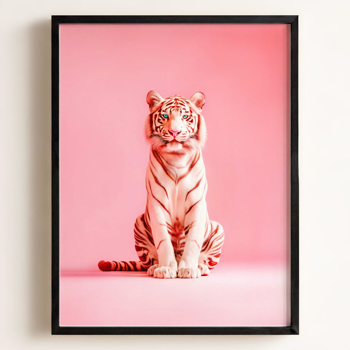 Portrait of a Pink Tiger Wall Art Print