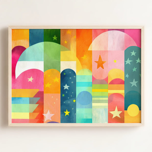 Rainbow Abstract No. 6 Horizontal Art