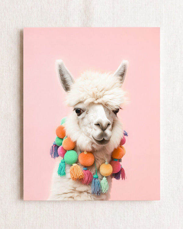 Rainbow Alpaca Wall Art Print
