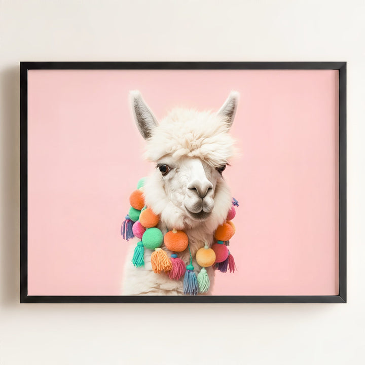 Rainbow Alpaca Wall Art Print
