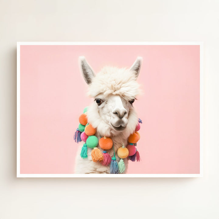 Rainbow Alpaca Wall Art Print