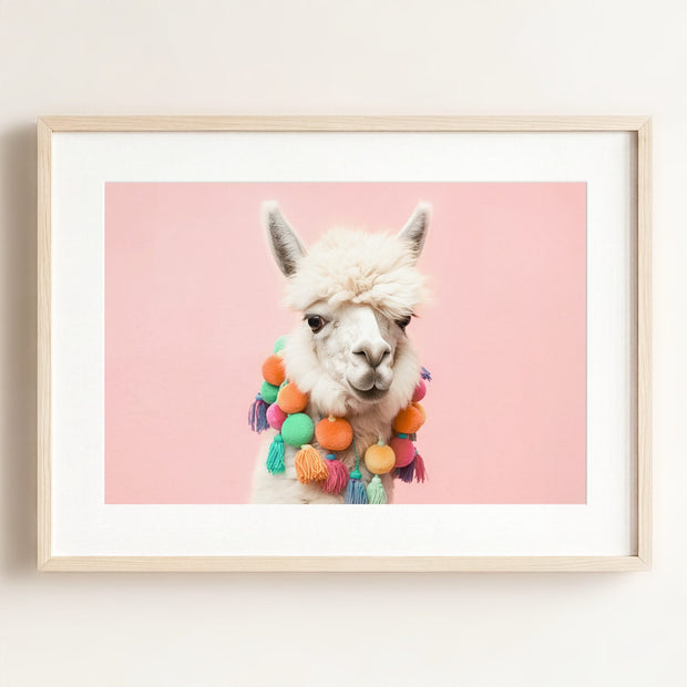 Rainbow Alpaca Wall Art Print