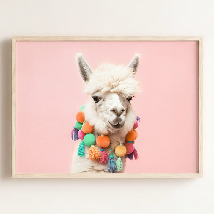 Rainbow Alpaca Wall Art Print