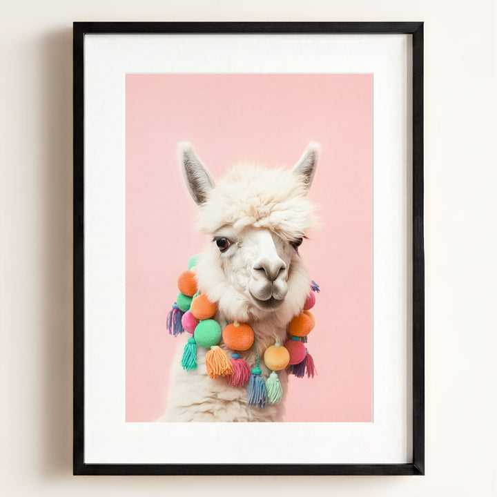 Rainbow Alpaca Wall Art Print