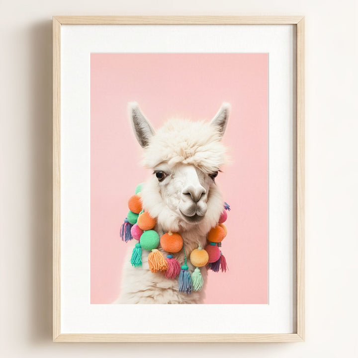 Rainbow Alpaca Wall Art Print