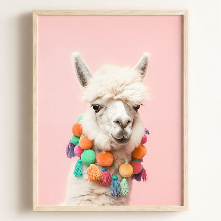 Rainbow Alpaca Wall Art Print