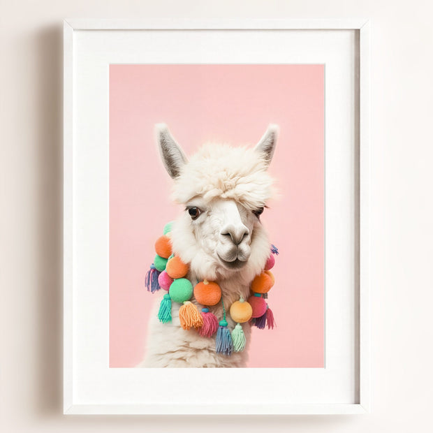 Rainbow Alpaca Wall Art Print