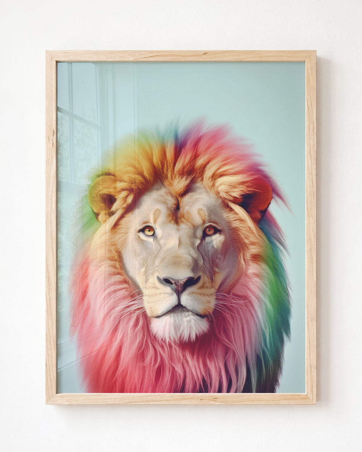 Rainbow Lion - Framed Art