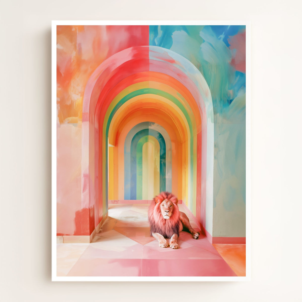 Rainbow Room Lion Art Print