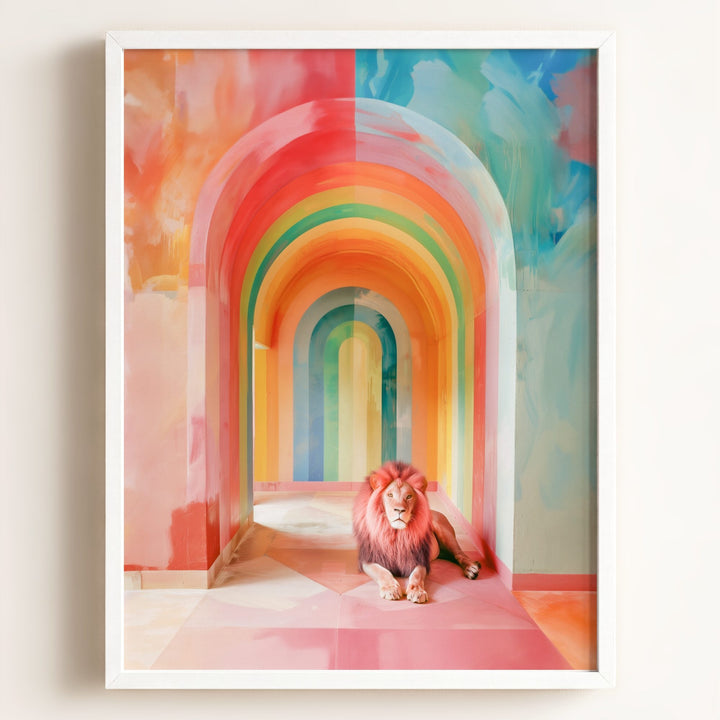 Rainbow Room Lion Art Print
